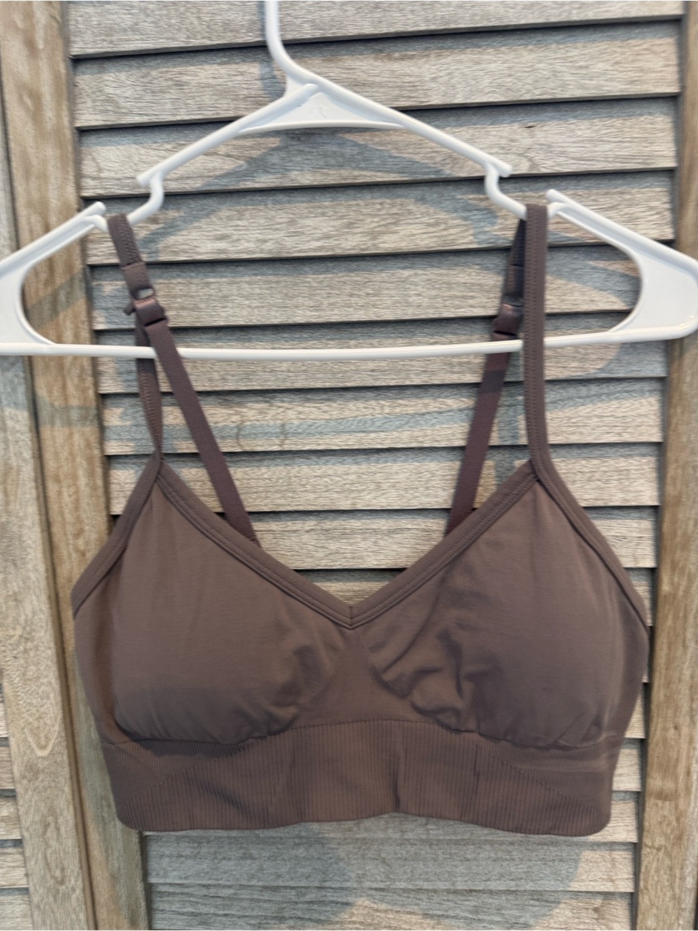 Lululemon Seamless V-Neck Bralette in Brown